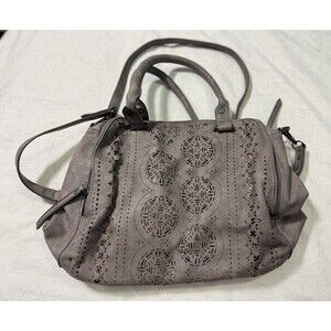 Purse Women’s Gray Large 11x16 Shell PVC Lining 100% Polyester Adjustable Strap